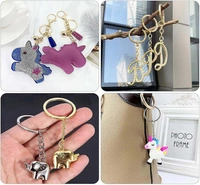 DIY Crafts Silver, Pack Of 5 Pcs, Split Key Rings with Chain Bulk with Sw (Silver, Pack Of 5 Pcs) - Silver, Pack Of 5 Pcs