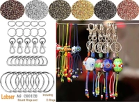 DIY Crafts Silver, Pack Of 5 Pcs, Split Key Rings with Chain Bulk with Sw (Silver, Pack Of 5 Pcs) - Silver, Pack Of 5 Pcs