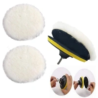 DIY Crafts Sponge & Felt Woollen Polishing Pads Kits with Backer Pad + M10/14 Drill Adapter (Multicolour) (Pack of 4 Pcs, 4" inch,) - Pack Of 4 Pcs