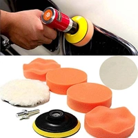 DIY Crafts Sponge Woolen Polishing Waxing Buffing Pads Kit Car With M10 Drill Adapter Car Washing Tool Quick Clean Car Accessories (Pack of 18 Pcs, Multi Colour) - Pack of 18 Pcs, Multi Colour