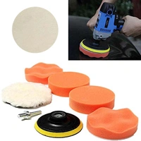 DIY Crafts Sponge Woolen Polishing Waxing Buffing Pads Kit Car With M10 Drill Adapter Car Washing Tool Quick Clean Car Accessories (Pack of 18 Pcs, Multi Colour) - Pack of 18 Pcs, Multi Colour