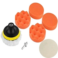DIY Crafts Sponge Woolen Polishing Waxing Buffing Pads Kit Car With M10 Drill Adapter Car Washing Tool Quick Clean Car Accessories (Pack of 18 Pcs, Multi Colour) - Pack of 18 Pcs, Multi Colour