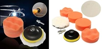 DIY Crafts Sponge Woolen Polishing Waxing Buffing Pads Kit Car With M10 Drill Adapter Car Washing Tool Quick Clean Car Accessories (Pack of 18 Pcs, Multi Colour) - Pack of 18 Pcs, Multi Colour