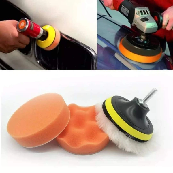DIY Crafts Wax Car Polishing Buffing Pad Wool Pad Kit and Felt Pads with Universal Drill Adapter; Multicolour (6 Pcs 1 Set, 6" inch Set) - 6 Pcs 1 Set, 6" inch Set