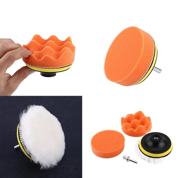 DIY Crafts Wax Car Polishing Buffing Pad Wool Pad Kit and Felt Pads with Universal Drill Adapter; Multicolour (6 Pcs 1 Set, 6" inch Set) - 6 Pcs 1 Set, 6" inch Set