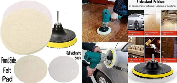 DIY Crafts With 1x Desnsity Felts Pad, 6"inch Kit, 8-13 Pcs Gross Polishing Buffing Pad Kit Polisher Universal Adapter Car Polish Sponge Wheel Wash Cleanin (With 1x Desnsity Felts Pad, 6"inch Kit) - With 1x Desnsity Felts Pad, 6"inch Kit