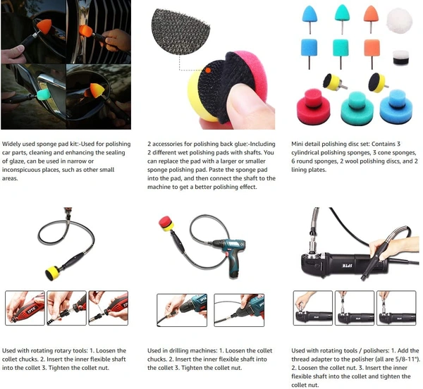 DIY Crafts With 1x Felt 1x Fur Pad, 1" inch Kit, Mini Buffing Polishing Detail Polisher Pads Use Rotary Tools, Cordless Drill, Polisher Tool for Tight Area De (With 1x Felt 1x Fur Pad, 1" inch Kit) - With 1x Felt 1x Fur Pad, 1" inch Kit