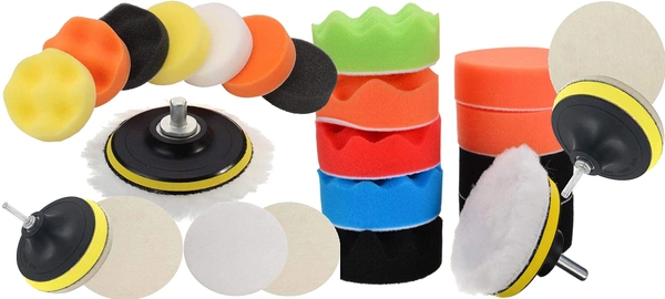 DIY Crafts With 4x Felt Pad, 2"inch, 3-7"inch 76-180mm 12-17 Pcs Felt Pad Car Buffing Polishing Waxing Sponge Pad Kits with Drill Adapter Cleaning Kit Electric Drilling Ma (With 4x Felt Pad, 2"inch) - With 4x Felt Pad, 2"inch