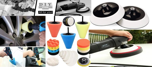 DIY Crafts With 4x Felt Pad, 2"inch, 3-7"inch 76-180mm 12-17 Pcs Felt Pad Car Buffing Polishing Waxing Sponge Pad Kits with Drill Adapter Cleaning Kit Electric Drilling Ma (With 4x Felt Pad, 2"inch) - With 4x Felt Pad, 2"inch