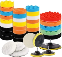 DIY Crafts With 4x Felt Pad, 2"inch, 3-7"inch 76-180mm 12-17 Pcs Felt Pad Car Buffing Polishing Waxing Sponge Pad Kits with Drill Adapter Cleaning Kit Electric Drilling Ma (With 4x Felt Pad, 2"inch) - With 4x Felt Pad, 2"inch
