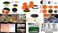 DIY Crafts With 5x Felts Pads, 6" inch Kit, Pack of 12-17x / 1-7"inch Compound Drill Buffing Sponge & Felt Pads Kit for Car Sanding,(With 5x Felts Pads, 6" inch Kit) - With 5x Felts Pads