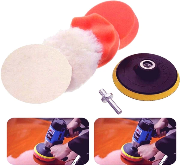 DIY Crafts with 5X Felt 5X Fur 5X Backer Pads, 1" inch Kit, 6-11x Gross Polishing Buffing Pad Kit Drill Nut Polishing Foam Buffing Compound Auto Poli (with 5X Felt 5X Fur 5X Backer Pads, 1" inch Kit) - with 5X Felt 5X Fur 5X Backer Pads, 1" inch Kit