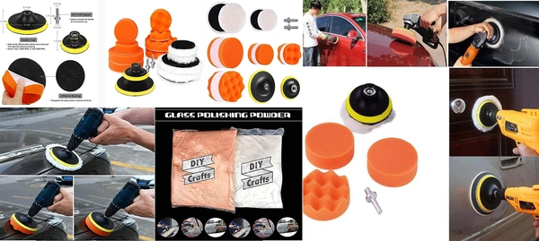 DIY Crafts with 5X Felt 5X Fur 5X Backer Pads, 1" inch Kit, 6-11x Gross Polishing Buffing Pad Kit Drill Nut Polishing Foam Buffing Compound Auto Poli (with 5X Felt 5X Fur 5X Backer Pads, 1" inch Kit) - with 5X Felt 5X Fur 5X Backer Pads, 1" inch Kit