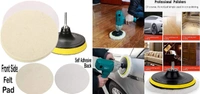DIY Crafts with 5X Felt 5X Fur 5X Backer Pads, 1" inch Kit, 6-11x Gross Polishing Buffing Pad Kit Drill Nut Polishing Foam Buffing Compound Auto Poli (with 5X Felt 5X Fur 5X Backer Pads, 1" inch Kit) - with 5X Felt 5X Fur 5X Backer Pads, 1" inch Kit