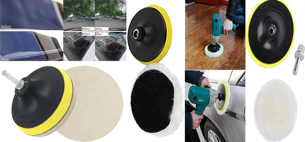 DIY Crafts with 5X Felt 5X Fur 5X Backer Pads, 1" inch Kit, 6-11x Gross Polishing Buffing Pad Kit Drill Nut Polishing Foam Buffing Compound Auto Poli (with 5X Felt 5X Fur 5X Backer Pads, 1" inch Kit) - with 5X Felt 5X Fur 5X Backer Pads, 1" inch Kit