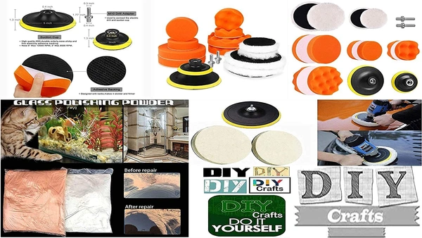DIY Crafts with 5X Felt 5X Fur 5X Backer Pads, 1" inch Kit, 6-11x Gross Polishing Buffing Pad Kit Drill Nut Polishing Foam Buffing Compound Auto Poli (with 5X Felt 5X Fur 5X Backer Pads, 1" inch Kit) - with 5X Felt 5X Fur 5X Backer Pads, 1" inch Kit