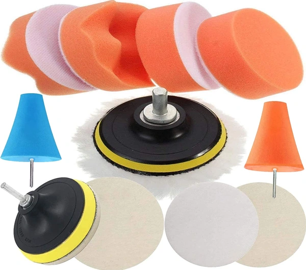 DIY Crafts With 4x Desnsity Felts Pad, 6"inch Kit, 8-13 Pcs Gross Polishing Buffing Pad Kit Polisher Universal Adapter Car Polish Sponge Wheel Wash Cleanin (With 4x Desnsity Felts Pad, 6"inch Kit) - With 4x Desnsity Felts Pad, 6"inch Kit