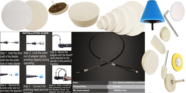 DIY Crafts With 4x Felt 4x Fur 4x Backer Pad, 4"inch, 15x Mini 1-3"inch Cones - Choice 1-7"inch Wool Polishing Wheel Point Mandrel Tight Area Detailing Wa(With 4x Felt 4x Fur 4x Backer Pad, 4"inch) - With 4x Felt 4x Fur 4x Backer Pad, 4"inch