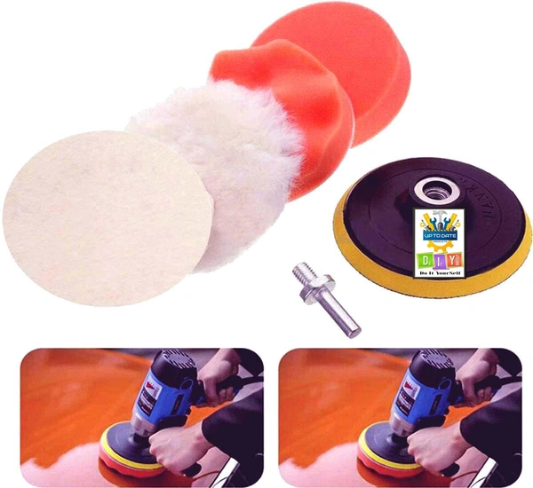 DIY Crafts With 4x Felt 4x Fur 4x Backer Pad, 6"inch, 15x Mini 1-3"inch Cones - Choice 1-7"inch Wool Polishing Wheel Point Mandrel Tight Area Detailing Wa (With 4x Felt 4x Fur 4x Backer Pad, 6"inch) - With 4x Felt 4x Fur 4x Backer Pad, 6"inch