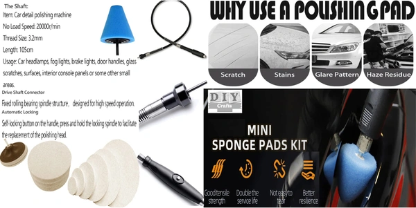 DIY Crafts With 4x Felt 4x Fur 4x Backer Pad, 6"inch, 15x Mini 1-3"inch Cones - Choice 1-7"inch Wool Polishing Wheel Point Mandrel Tight Area Detailing Wa (With 4x Felt 4x Fur 4x Backer Pad, 6"inch) - With 4x Felt 4x Fur 4x Backer Pad, 6"inch