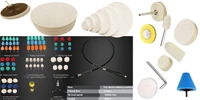 DIY Crafts With 4x Felt 4x Fur 4x Backer Pad, 7"inch, 15x Mini 1-3"inch Cones-Choice 1-7"inch Wool Pad Polishing Wheel Point Mandrel Tight Area Detailing W (With 4x Felt 4x Fur 4x Backer Pad, 7"inch) - With 4x Felt 4x Fur 4x Backer Pad, 7"inch