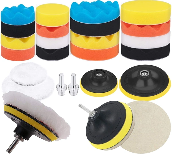 DIY Crafts With 4x Felt 4x Fur Pad, 2"inch Kit, 12 Pcs Polishing Pads Sponge Woolen Polishing Waxing Buffing Pads Kits Polishing Compound Drill Buffing Sponge P(With 4x Felt 4x Fur Pad, 2"inch Kit) - With 4x Felt 4x Fur Pad