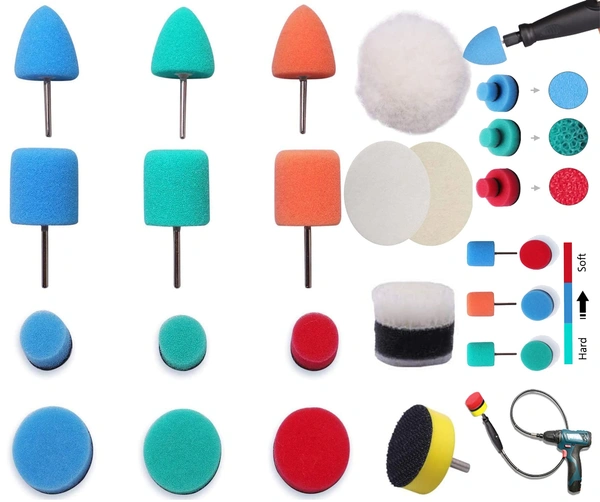 DIY Crafts With 4x Felt 4x Fur Pads, 1" inch Kit, Mini Buffing Polishing Detail Polisher Pads Use Rotary Tools, Cordless Drill, Polisher Tool for Tight Area D (With 4x Felt 4x Fur Pads, 1" inch Kit) - With 4x Felt 4x Fur Pads, 1" inch Kit
