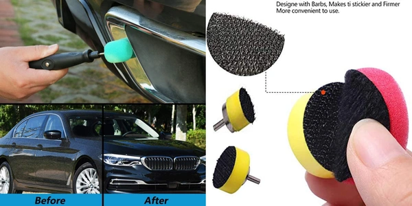 DIY Crafts With 4x Felt 4x Fur Pads, 1" inch Kit, Mini Buffing Polishing Detail Polisher Pads Use Rotary Tools, Cordless Drill, Polisher Tool for Tight Area D (With 4x Felt 4x Fur Pads, 1" inch Kit) - With 4x Felt 4x Fur Pads, 1" inch Kit