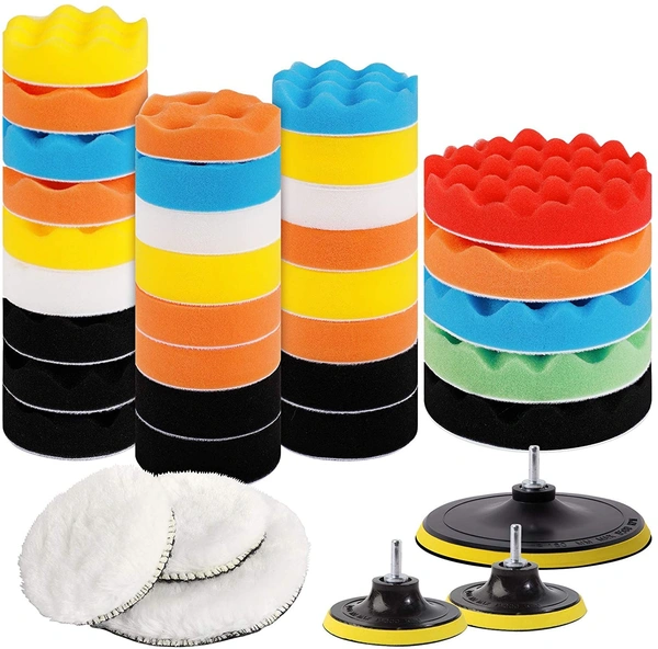 DIY Crafts With 4x Felt Pad, 7"inch Kit, 12 Pcs Gross Polishing Buffing Felt Pad Drill Nut Polishing Pad Kit, Foam Buffing Pads Compound Automotive Polisher Car Wash Cle(With 4x Felt Pad, 7"inch Kit) - With 4x Felt Pad, 7"inch Kit