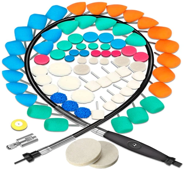 DIY Crafts With 4X Fur Pad, 2" inch Felt Pad, 65-70 Pcs Buffing Wool Felt Polishing Buffing Wheel Kit for Drill Woolen Wax Pad Hook Plate Drill Nut Car Bo (With 4X Fur Pad, 2" inch Felt Pad) - With 4X Fur Pad, 2" inch Felt Pad
