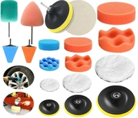 DIY Crafts With 5 Felt 5 Fur Pad, 2"inch, 15X Mini Kit 1-3" inch-Choice 1-7"inch Fur Felt Sponge Buffing,Waxing Pad Drill Adapter for Tight Area Detailing Polishing(With 5 Felt 5 Fur Pad, 2"inch) - With 5 Felt 5 Fur Pad, 2"inch