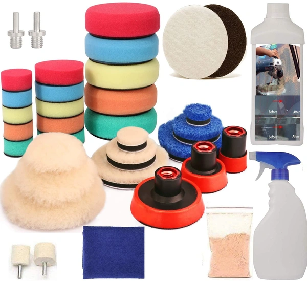 DIY Crafts With 5 Felt 5 Fur Pads, 2" Set, Buffing & Polishing Pad Kit Choice 1" 2" 3" Kit with 5/8"-11 Thread Backing pad & Adapters for Car Sanding, Polishing, Waxi (With 5 Felt 5 Fur Pads, 2" Set) - With 5 Felt 5 Fur Pads, 2" Set