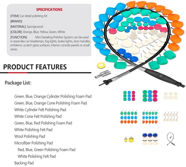 DIY Crafts With 6X Fur Pad, 1" inch Felt Pad, 65-70 Pcs Buffing Wool Felt Polishing Buffing Wheel Kit for Drill Woolen Wax Pad Hook Plate Drill Nut Car Bo (With 6X Fur Pad, 1" inch Felt Pad) - With 6X Fur Pad, 1" inch Felt Pad