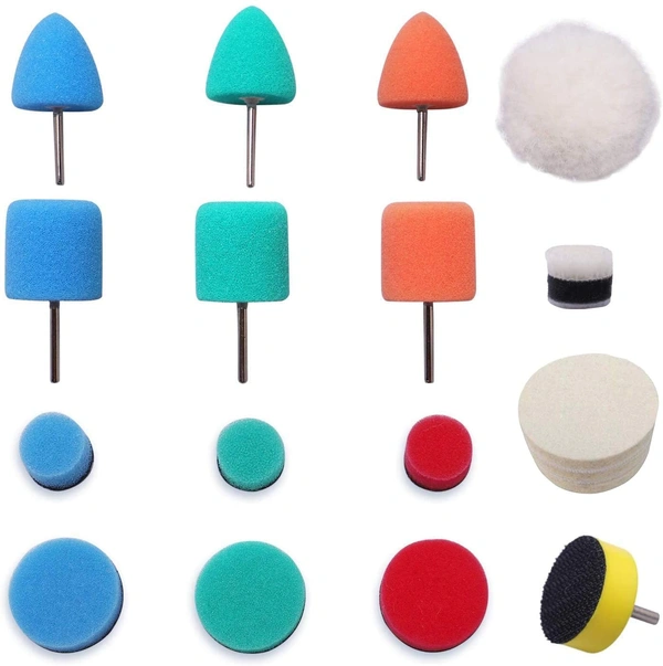 DIY Crafts With 7X Fur Pad, 2"inch Felt Pad, 16x Mini Buffing Polishing Pads Detail Polisher Pads Use On Rotary Cordless electric drill, Polisher Tight Area Detail (With 7X Fur Pad, 2"inch Felt Pad) - With 7X Fur Pad, 2"inch Felt Pad