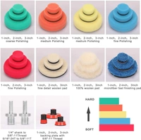 DIY Crafts With 9x Felt Pad, 2"inch 9 Pcs Kit, 9-14 Pcs Drill Buffing Pad Detail Polishing Pad Mix Size Kit 5/8-11 Thread Backing pad & Adapters for Car Sandi (With 9x Felt Pad, 2"inch 9 Pcs Kit) - With 9x Felt Pad, 2"inch 9 Pcs Kit