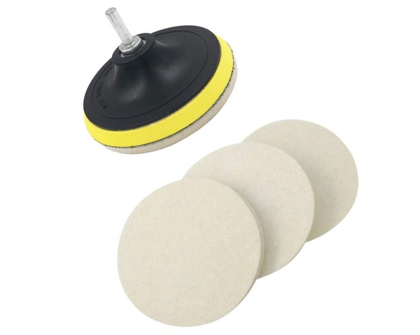 DIY Crafts Wool Felt Disc Polishing Pads and Backing Pad with Drill Adapter Kit to Grind and Polish Glass Plastic Metal Marble Car Body Polishing Shining (1 Set Pack, 7" inch Kit/Set) - 1 Set Pack, 7" inch Kit / Set
