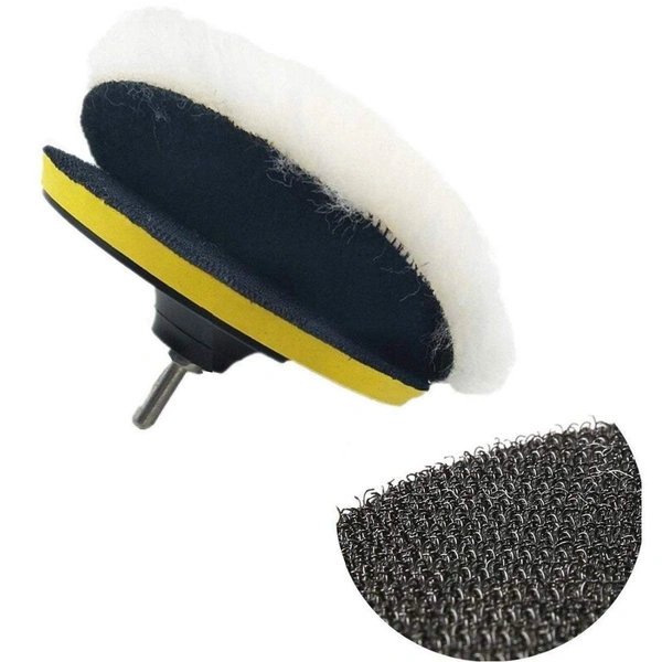 DIY Crafts Wool Felt Polishing Wheel Self Adhesive Wool Polishing Disc Back Fleece Polished Chip Texture Grinding Polishing Surface Part + Backing Pad + M10/14 (7" inch 3 Pcs Pack, Off White) - 7" inch 3 Pcs Pack, Off White