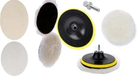 DIY Crafts Wtih Universal Nut, 3" inch Felt Wool Backer Pad, 6 Pcs Kit Buffing Sponge Felt Pad Wool Pad Disc Wool Disc Polishing Wax Sanding Pad Cl (Wtih Universal Nut, 3" inch Felt Wool Backer Pad) - Wtih Universal Nut, 3" inch Felt Wool Backer Pad