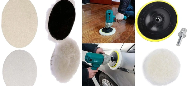 DIY Crafts Wtih Universal Nut, 3" inch Felt Wool Backer Pad, 6 Pcs Kit Buffing Sponge Felt Pad Wool Pad Disc Wool Disc Polishing Wax Sanding Pad Cl (Wtih Universal Nut, 3" inch Felt Wool Backer Pad) - Wtih Universal Nut, 3" inch Felt Wool Backer Pad