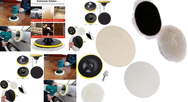 DIY Crafts Wtih Universal Nut, 5" inch Felt Wool Backer Pad, 6 Pcs Kit Buffing Sponge Felt Pad Wool Pad Disc Wool Disc Polishing Wax Sanding Pad Cl(Wtih Universal Nut, 5" inch Felt Wool Backer Pad) - Wtih Universal Nut, 5" inch Felt Wool Backer Pad