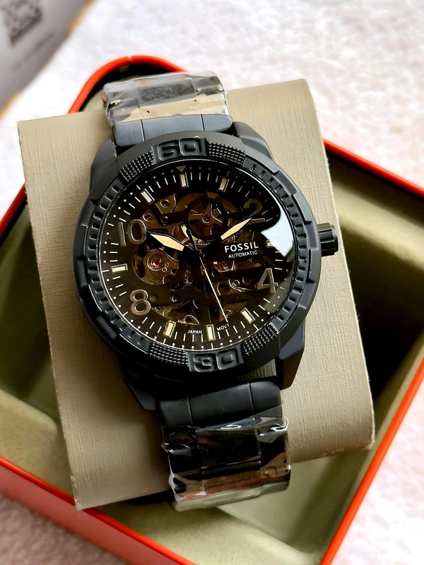 FOSSIL_ Bronson Automatic Analog Black Watch For Men ME3256 - Black