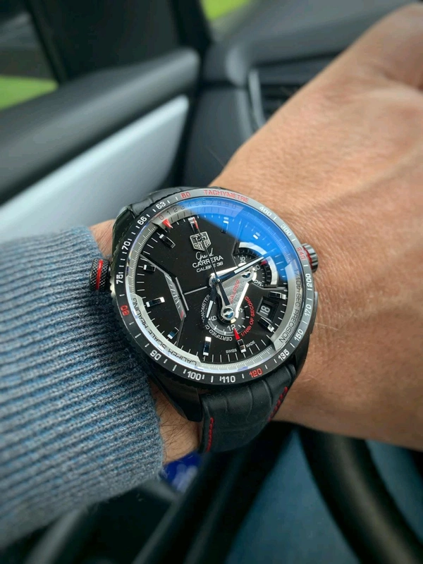 TAG_ Heuer_ Grand Carrera_ Calibre 36 RS 2 Caliper Chronograph Watch For Men - Black