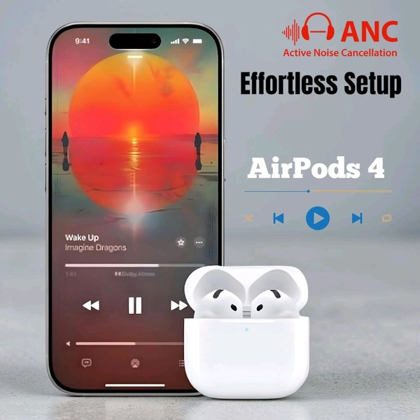AirPods_ 4 Active Noise Cancellation | Magsafe Support, Touch Sensor, USB-C Charging Case With Immersive Spatial Audio Experience 