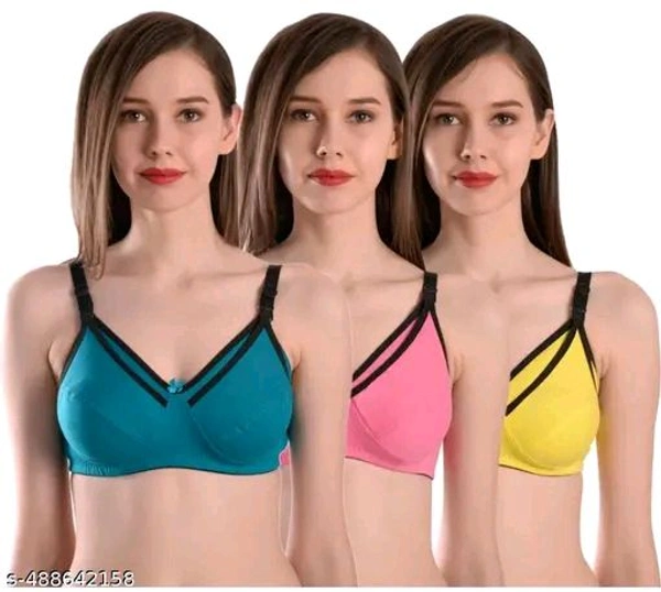 Cotton Blend Non-Padded Wirefree Maternity/Nursing Bra Combo / Feeding Brap