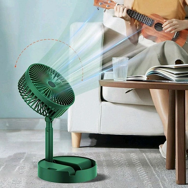 Adjustable Portable Desktop Fan -Telescopic Silent Personal Cooling for Office & Travel (Battery Not Include). less