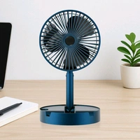 Adjustable Portable Desktop Fan -Telescopic Silent Personal Cooling for Office & Travel (Battery Not Include). less