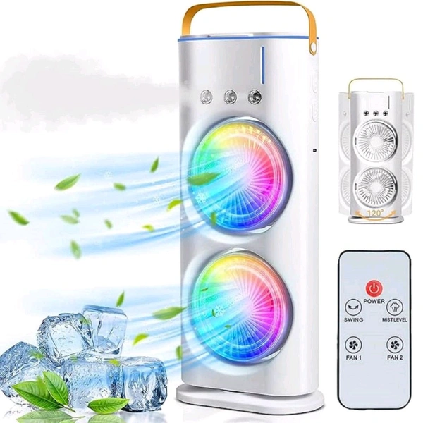 Portable Double End Air Cooler Fan 3 Wind Speeds and 3 Spray Modes Cooler Fan Mist Cooler Fan