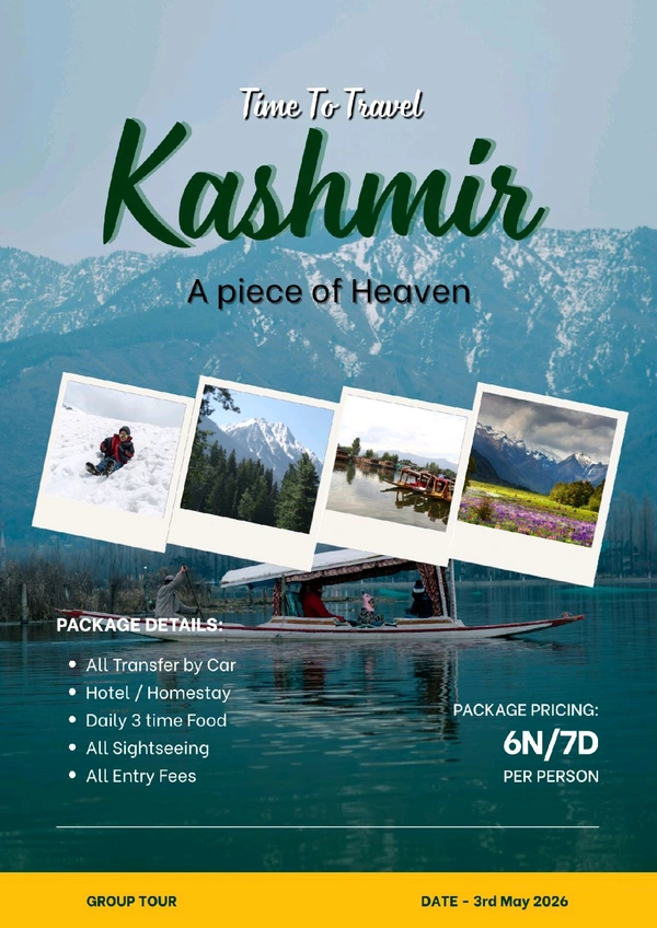 KASHMIR GROUP (3rd May) - 6N/7D