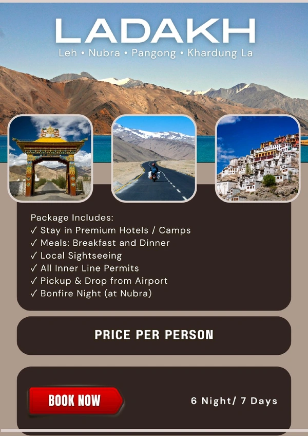 LEH LADAKH (24th June)- 6N/7D MAP
