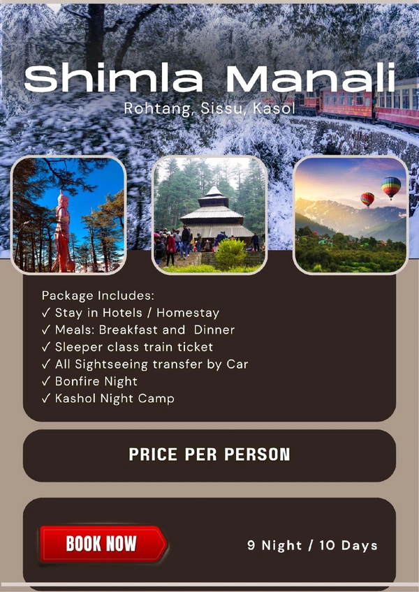 Shimla Manali (9th Sep)- 9N/10D DLX